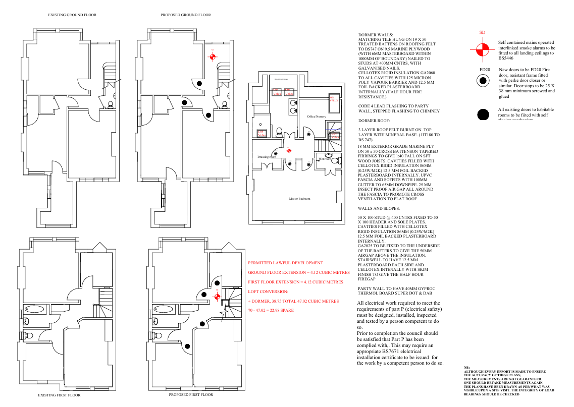 Loft Conversion Floor Plans - Ealing, London - architectural drawing by TM Designs Ltd