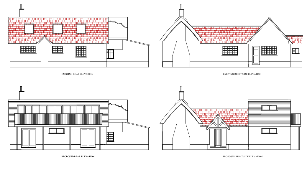 Listed Property Side Development - North Norfolk - architectural drawing by TM Designs Ltd