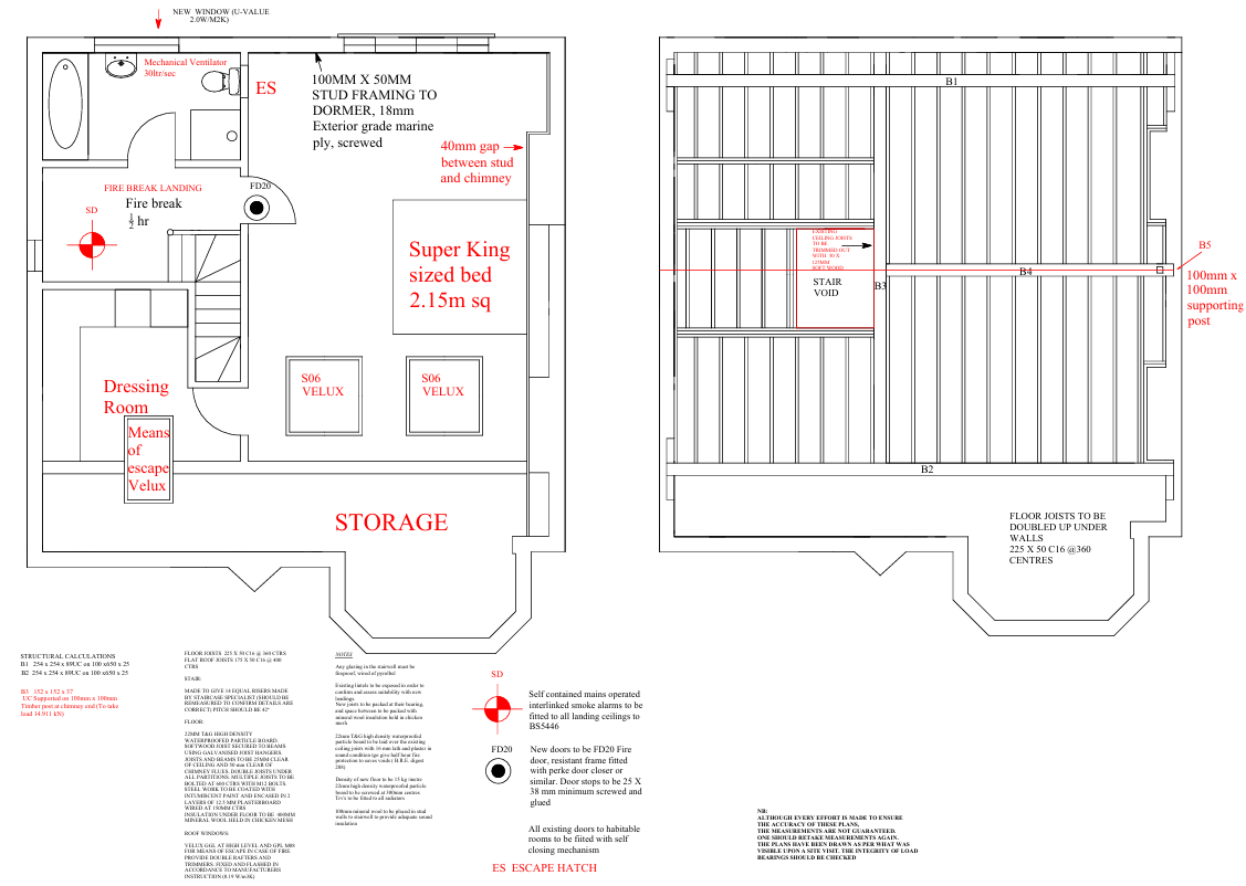 Joist Layout & Structural Calcs - Balham, London - architectural drawing by TM Designs Ltd
