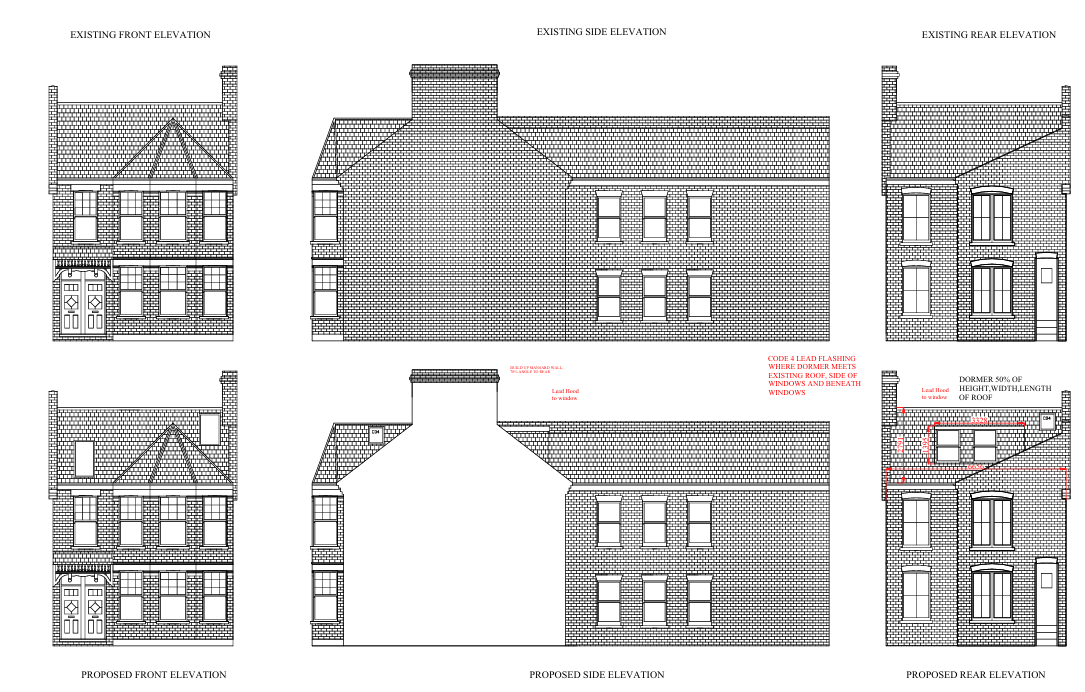 Loft Conversion - North London - architectural drawing by TM Designs Ltd
