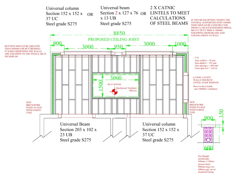 Joist Layout - Wimbledon, London - architectural drawing by TM Designs Ltd