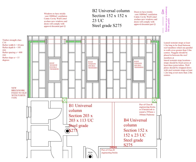Rear Extension - Farnham, Surrey - architectural drawing by TM Designs Ltd