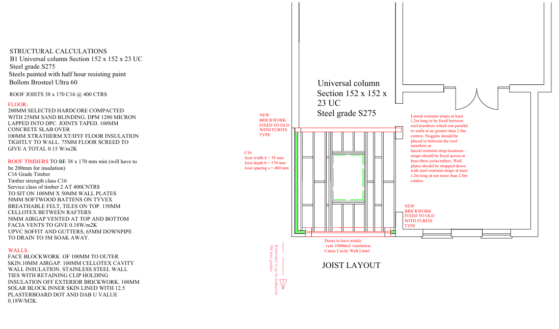Joist Layout for Building Control - Horsford, Norwich - architectural drawing by TM Designs Ltd