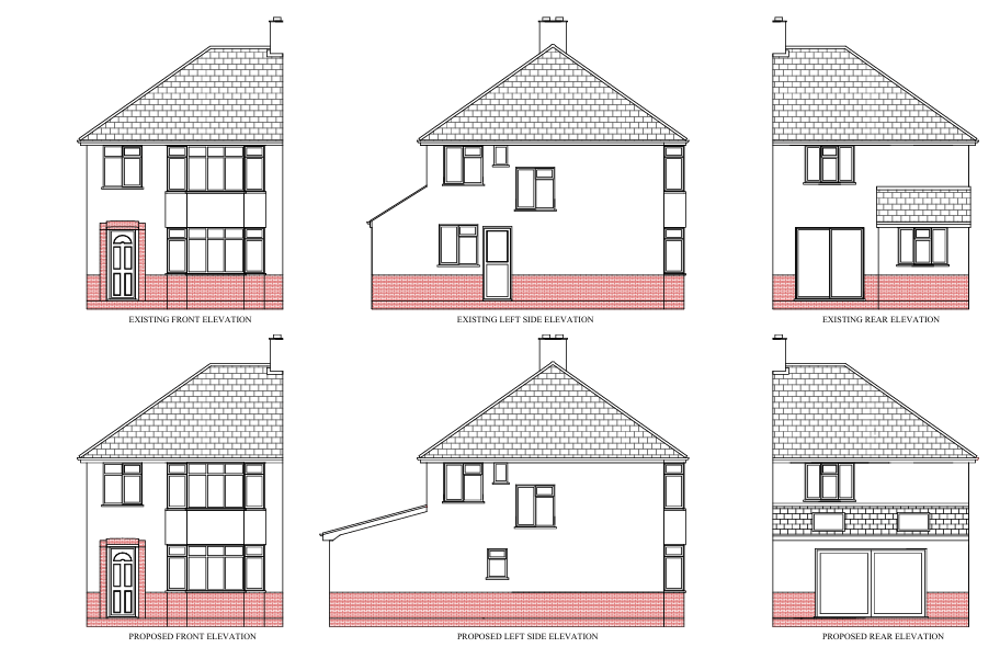 Rear Extension - Ipswich, Suffolk - architectural drawing by TM Designs Ltd