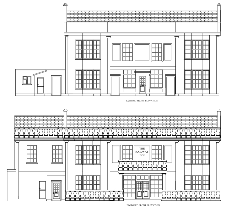 Historic Pub Side Extension - Suffolk - architectural drawing by TM Designs Ltd