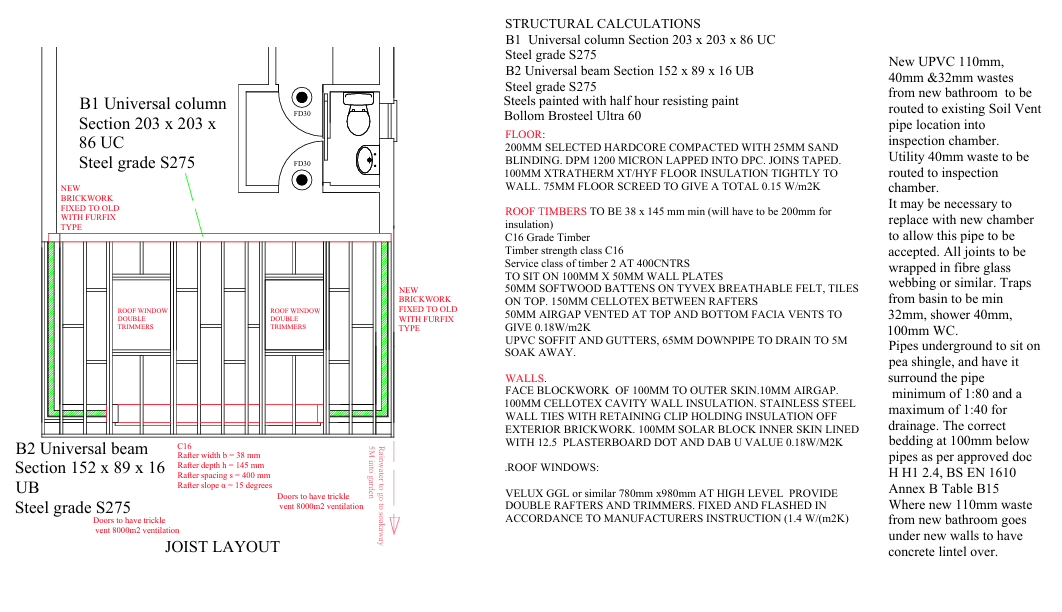 Structural Calcs & Joist Layout - Ipswich, Suffolk - architectural drawing by TM Designs Ltd